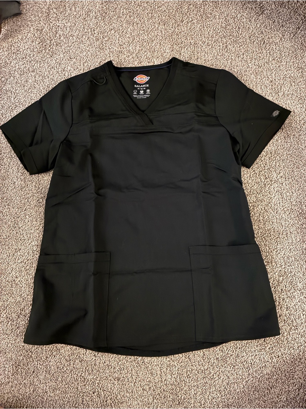 Dickies Black V-Neck Work Scrub Top
